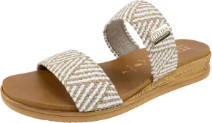 ITALIAN Shoemakers Women's Navya Slide Wedge Double Band Sandal for Women