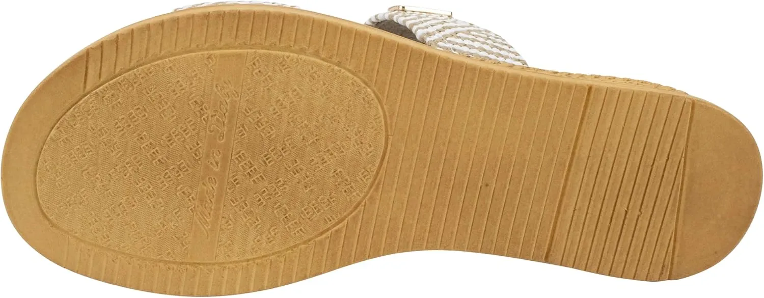 ITALIAN Shoemakers Women's Navya Slide Wedge Double Band Sandal for Women