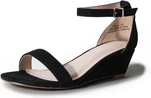 J. Adams Rosie Heeled Sandal – Low Wedge Sandals for Women, Ankle Strap, Dressy Wedding Wedges, Strappy Wedge Shoes, Short Heel Sandals for Bridal, Casual & Formal Wear