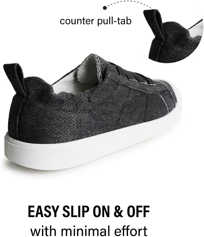J. Adams Taylor Low-Top Sneakers - Easy Slip-on Elastics Shoe Laces - Comortable Walking Shoes