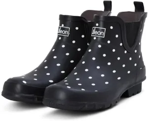 Jileon Womens Ankle Height Waterproof Rubber Rain Boots - Designed For Wide Feet & Wide Calves - Easy to Slip on and Off