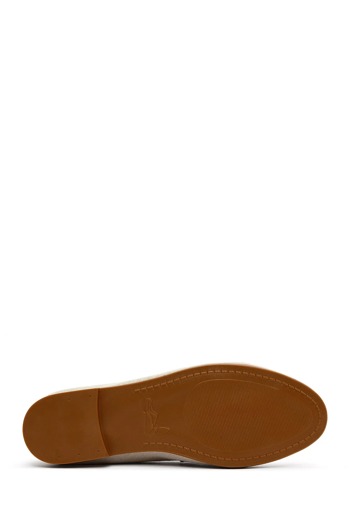 Kadın Bej Süet Deri Maskülen Loafer