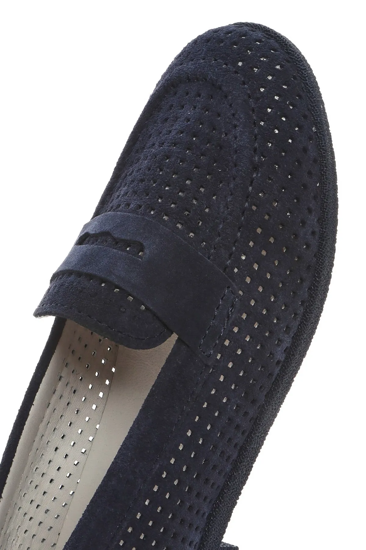 Kadın Lacivert Süet Deri Loafer
