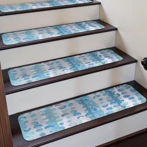 KIMODE Stair Treads Non-Slip, 15PCS 8"x30" Washable Reusable Stair Runner with Rubber Backing, Cuttable Carpet Stair Treads for Wooden Steps Indoor Safety Staircase Step Treads for Kids Elders Pets