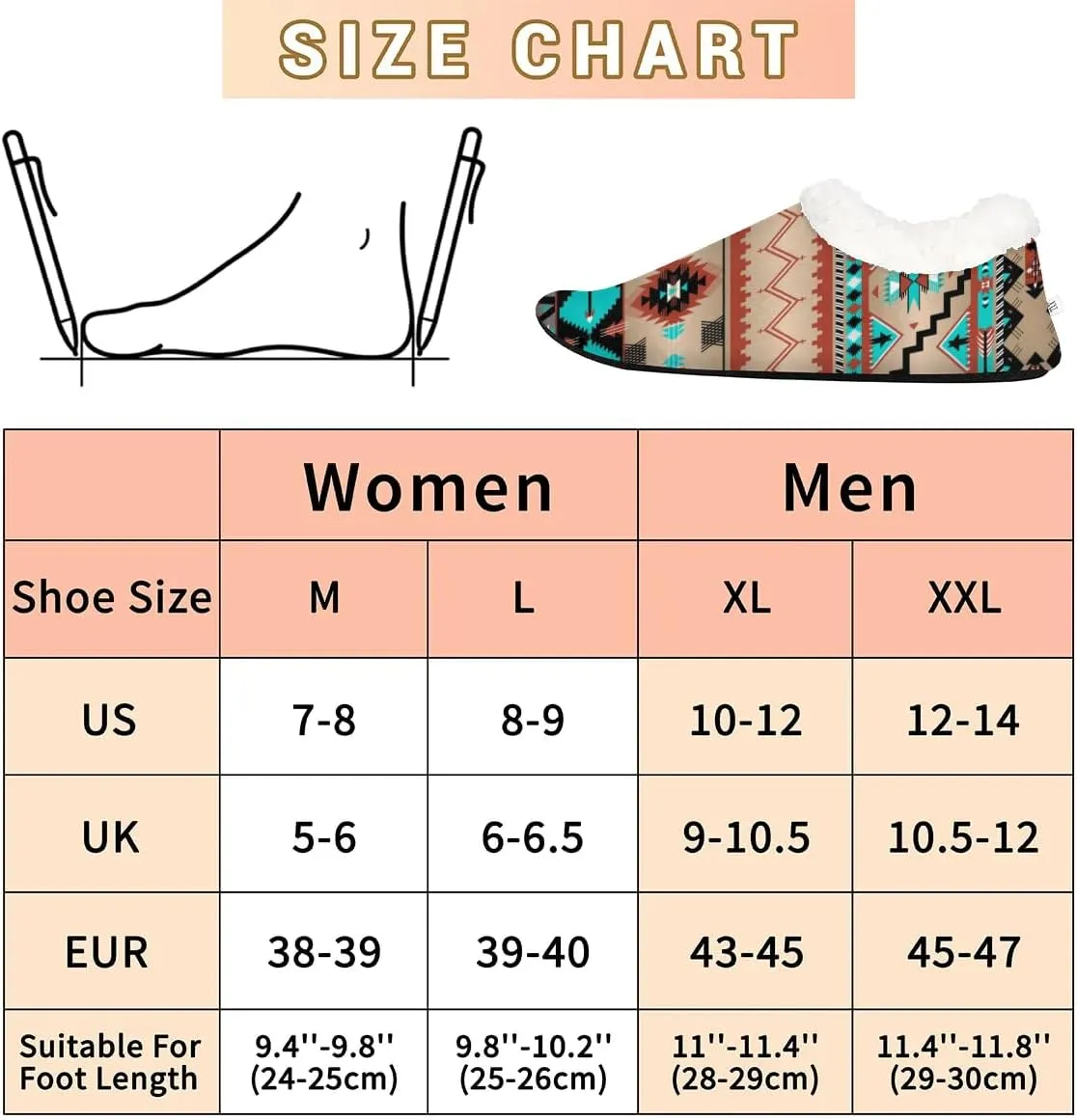 KOBLEN Bohemian Hippy Styles Slippers for Women House Shoes with Fleece Lining Wide Comfy Full Slippers Lightweight Cozy Loafer with Rubber Sole Unisex Slippers Adults for Indoor Outdoor
