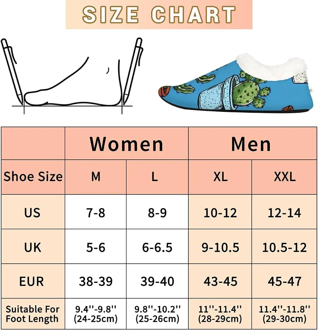 KOBLEN Cactus Potted Slippers for Women House Shoes with Fleece Lining Wide Comfy Full Slippers Lightweight Cozy Loafer with Rubber Sole Unisex Slippers Adults for Indoor Outdoor