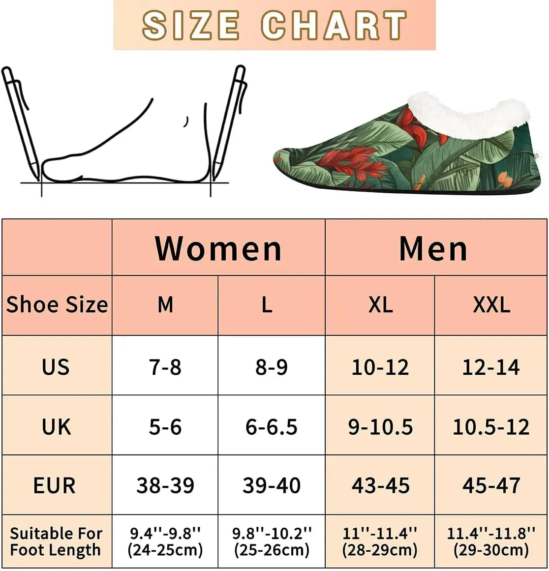 KOBLEN Leaf Flower Painting Slippers for Women House Shoes with Fleece Lining Wide Comfy Full Slippers Lightweight Cozy Loafer with Rubber Sole Unisex Slippers Adults for Indoor Outdoor