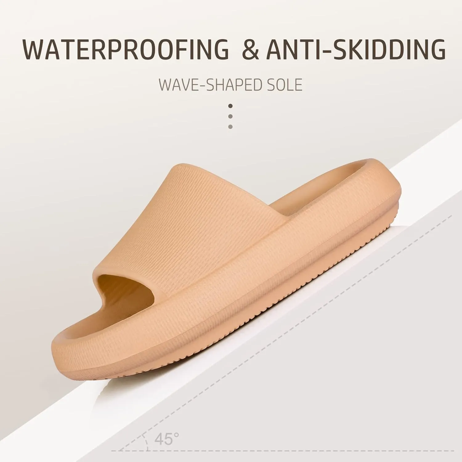 Leevar Cloud Slides for Women and Men - Soft, Comfy, Relax Cloud Slippers, Thick Sole, Non-slip Slides for Men, Easy to Clean, Shower, Swimming, Beach, Indoor and Outdoor Slides for Men