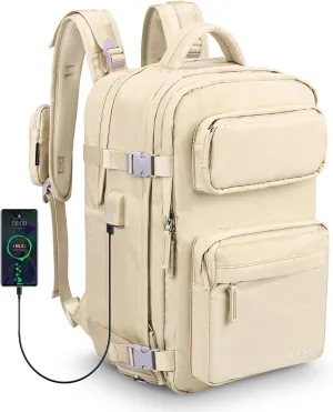 LIVACASA Waterproof Travel Backpack for Women, 40L Airline Approved Carry on Laptop Backpack with Compartment and USB Port
