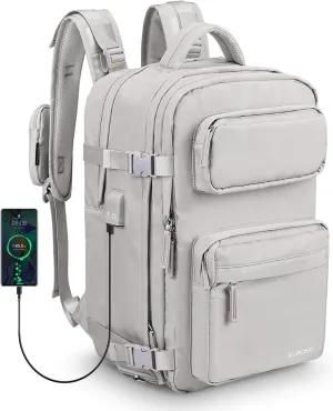 LIVACASA Waterproof Travel Backpack for Women, 40L Airline Approved Carry on Laptop Backpack with Compartment and USB Port