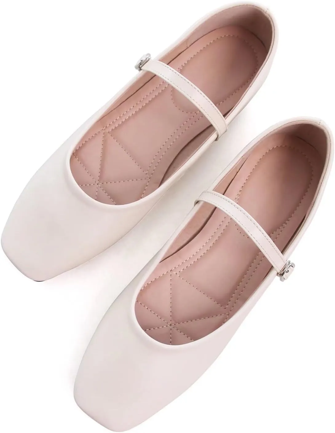 LUXINYU Women's Slip on Flats,Classy Round Toe Solid Classic Mary Jane Ballet Dance Shoes Soft Comfortable PU Flat Shoes