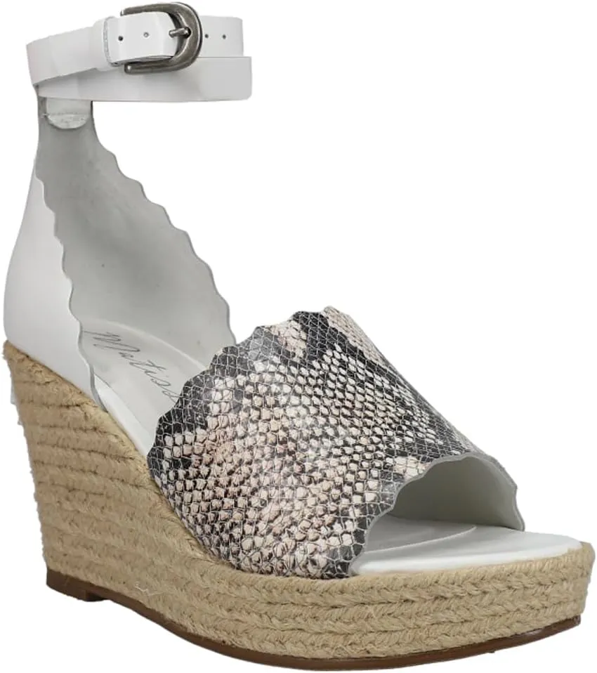 Matisse Womens Roma Cheetah Ankle Strap Espadrille Casual Sandals Casual High Heel 3" & Up - Black