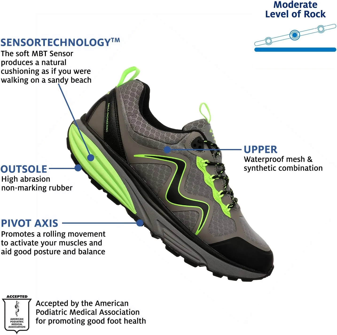 MBT Rocker Bottom Shoes Women’s – Waterproof Athletic Shoe Tevo WP