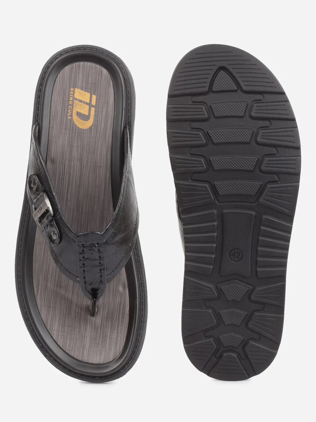 Men's Black Thong Sandal (ID4241)