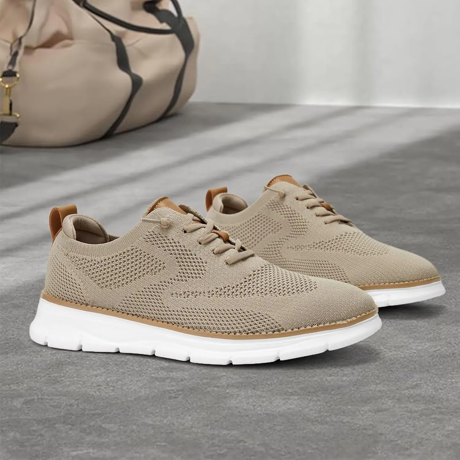 Mens Casual Dress Oxfords Shoes Fashion Mesh Business Walking Work Slip on Sneakers Comfortable Lightweight Soft Sole