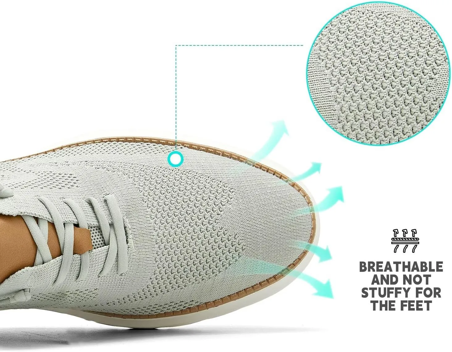 Mens Casual Dress Oxfords Shoes Fashion Mesh Business Walking Work Slip on Sneakers Comfortable Lightweight Soft Sole