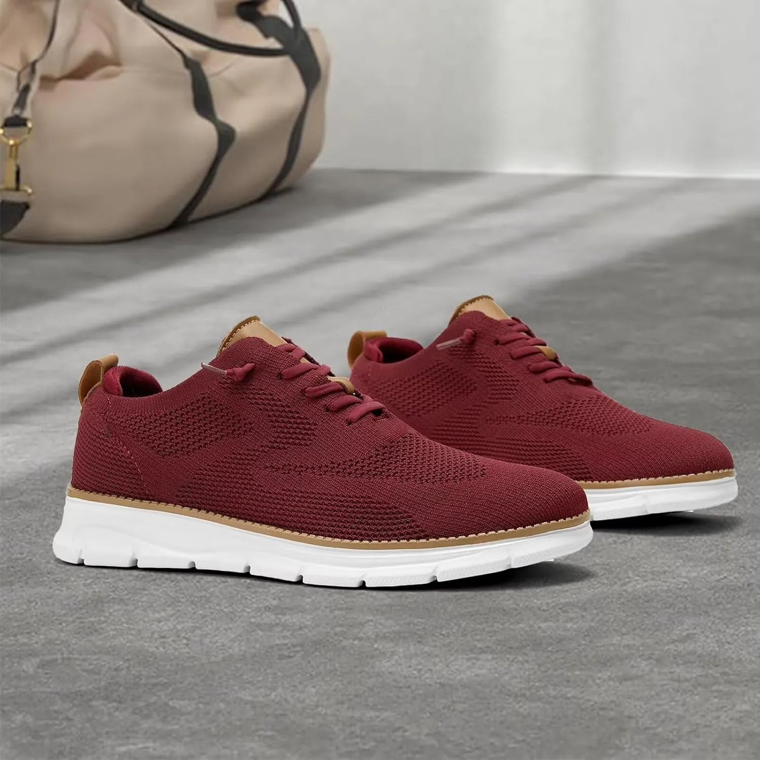 Mens Casual Dress Oxfords Shoes Fashion Mesh Business Walking Work Slip on Sneakers Comfortable Lightweight Soft Sole
