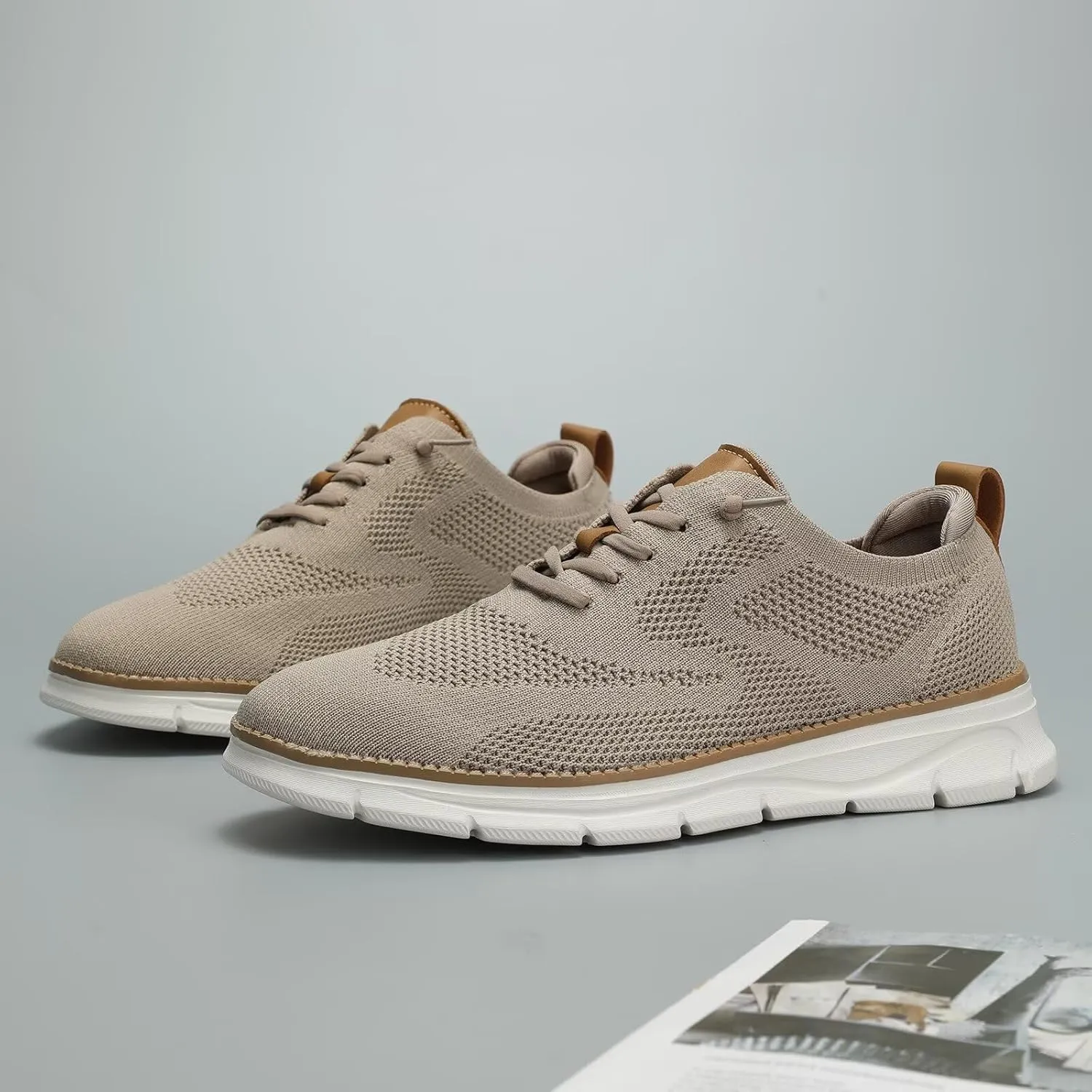 Mens Casual Dress Oxfords Shoes Fashion Mesh Business Walking Work Slip on Sneakers Comfortable Lightweight Soft Sole
