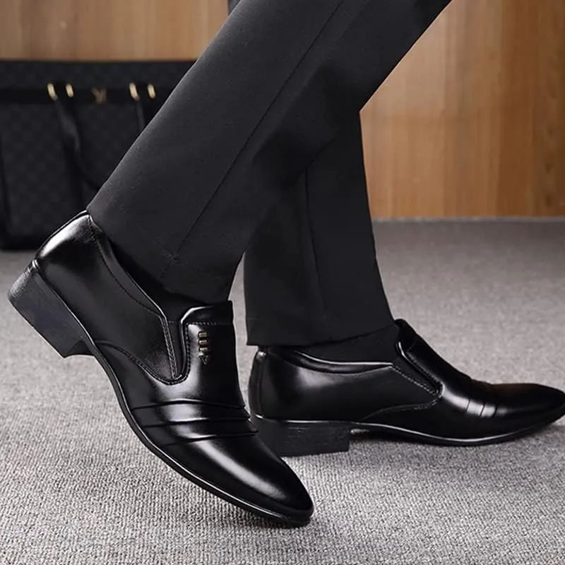 Men’s Dress Shoes Oxfords Uniform Business Slip On Formal Soft Classic Wedding Casual Modern Work Shoes Black US6-15