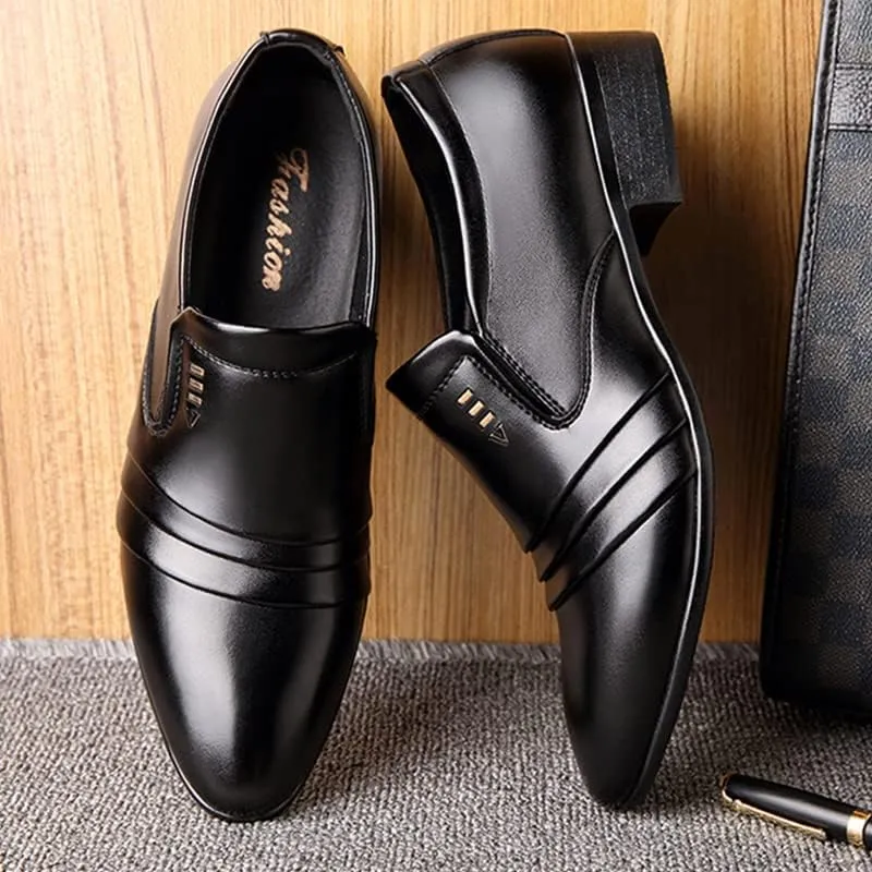 Men’s Dress Shoes Oxfords Uniform Business Slip On Formal Soft Classic Wedding Casual Modern Work Shoes Black US6-15