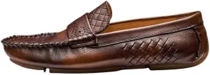 Men's Hands Free Slip On Walking Leather Shoes Loafers Fashion Casual Business Prom Mocasines Boat Mens Commuter Slip-Resistant Lightweight Breathable Easy to Walk
