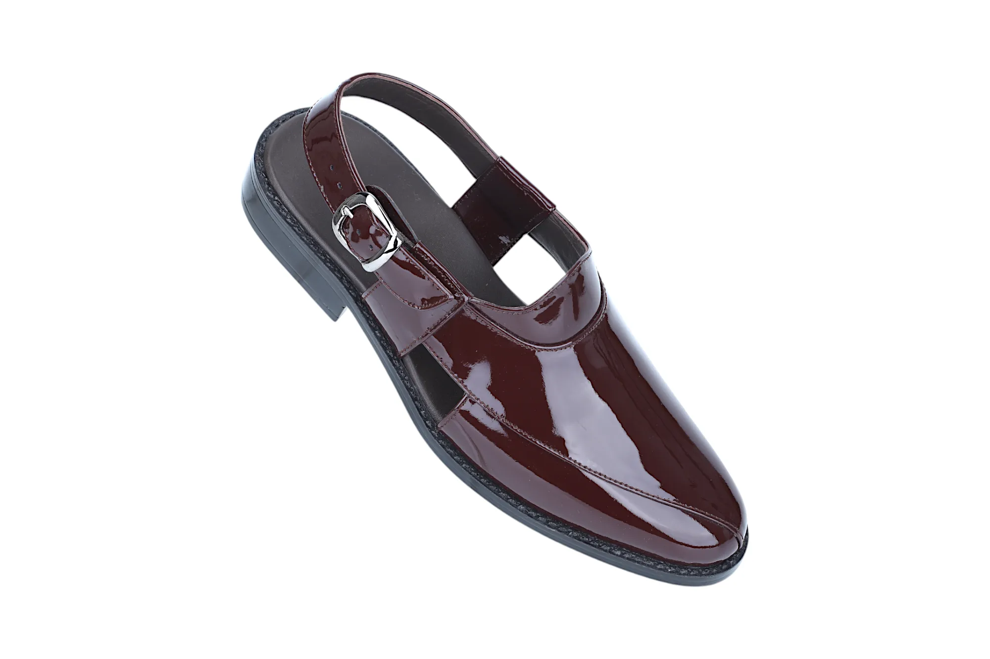 Mens Premium Peshawari Patent Leather Sandal 93668