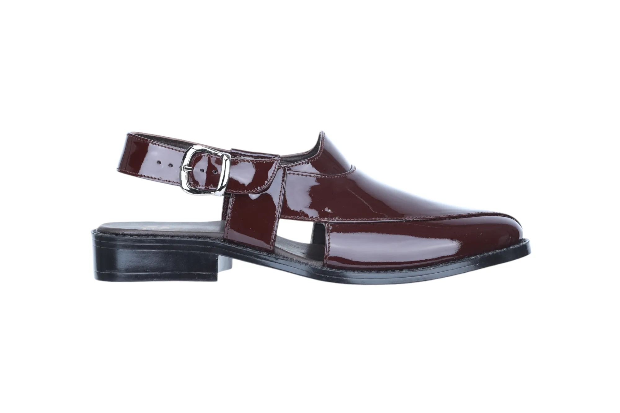 Mens Premium Peshawari Patent Leather Sandal 93668