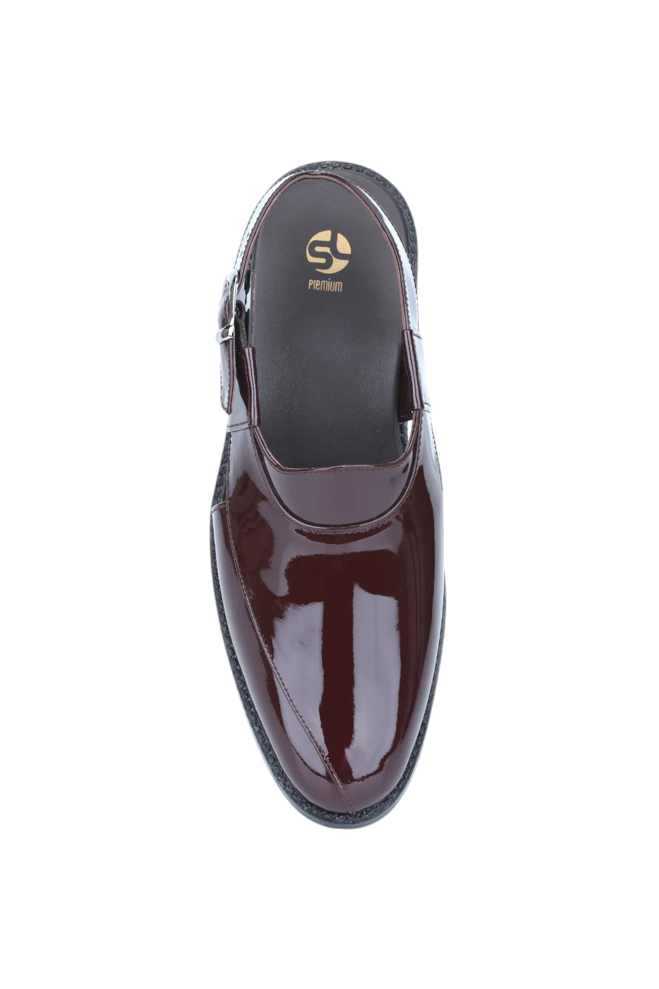 Mens Premium Peshawari Patent Leather Sandal 93668