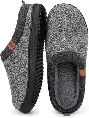 MERRIMAC Men's Slip on Slippers Comfy Memory Foam Non Slip Indoor House Shoes