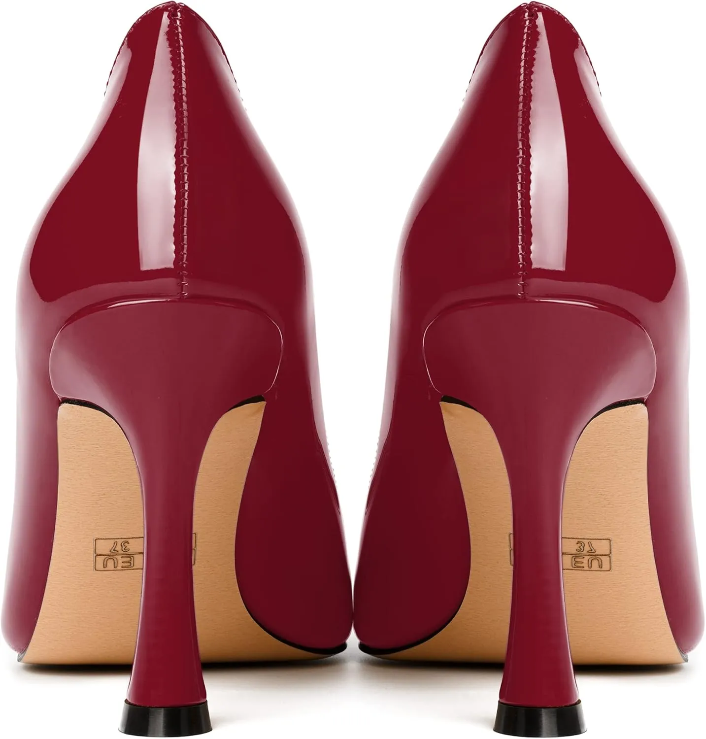 MERRORI Women's Heels Slip On Dress Patent Dating Solid Pointed Toe Stiletto High Heel Pumps Shoes 3.3 Inch
