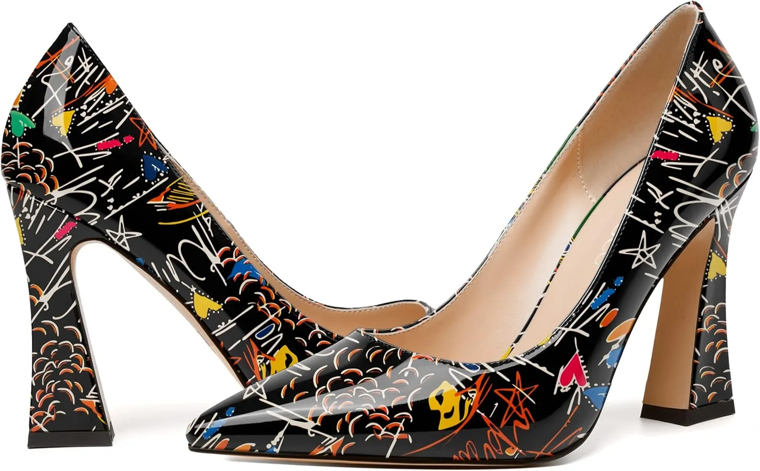 MODENCOCO Womens Slip On Pointed Toe Sexy Patent Evening Party Stiletto High Heel Pumps Dress Shoes 4 Inch