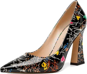 MODENCOCO Womens Slip On Pointed Toe Sexy Patent Evening Party Stiletto High Heel Pumps Dress Shoes 4 Inch