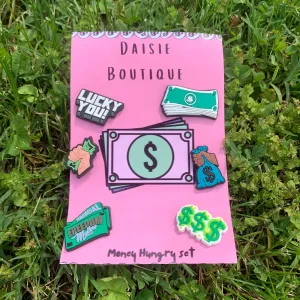 Money Hungry Shoe Charm Set (6 Pieces)