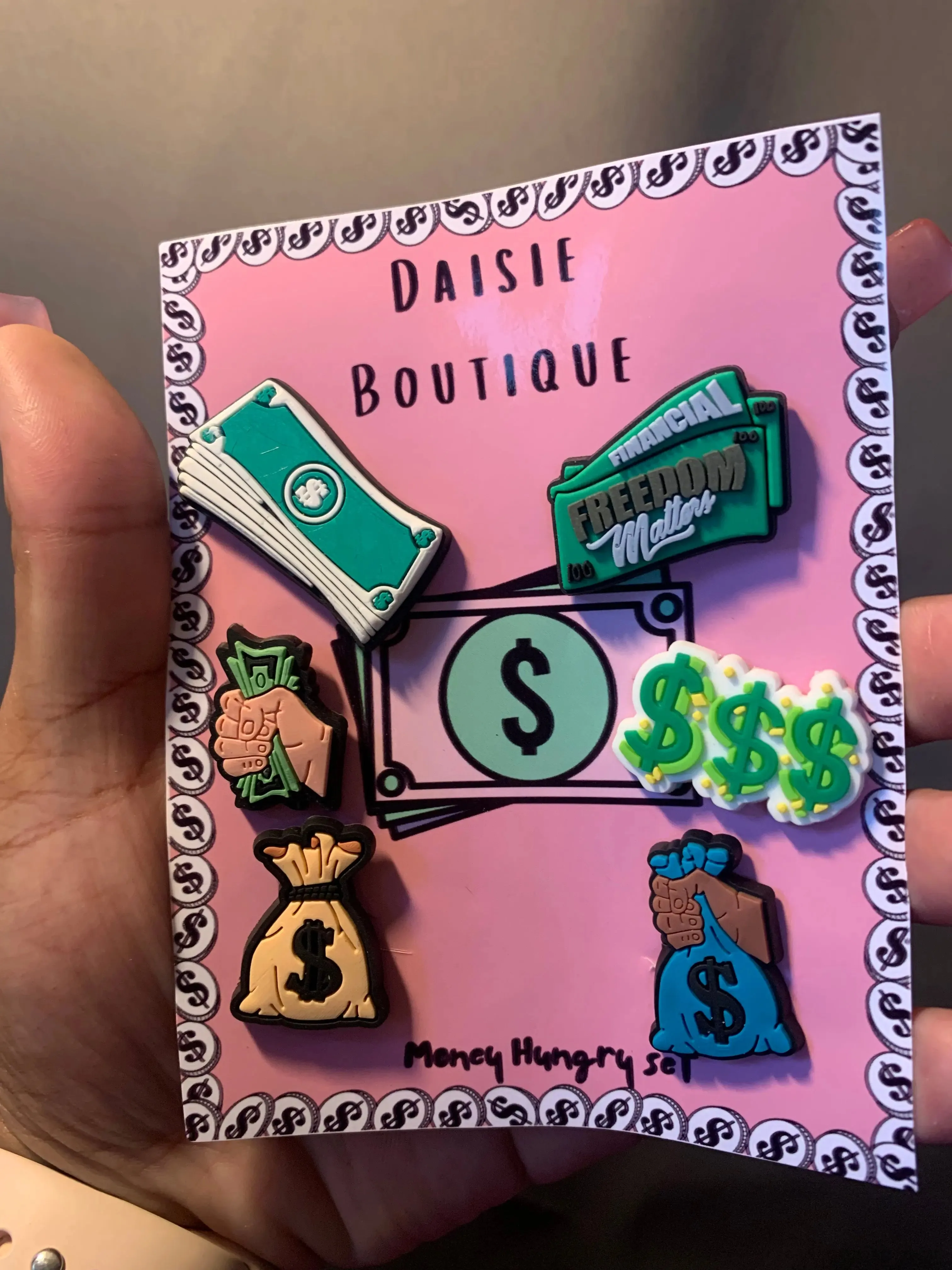 Money Hungry Shoe Charm Set (6 Pieces)