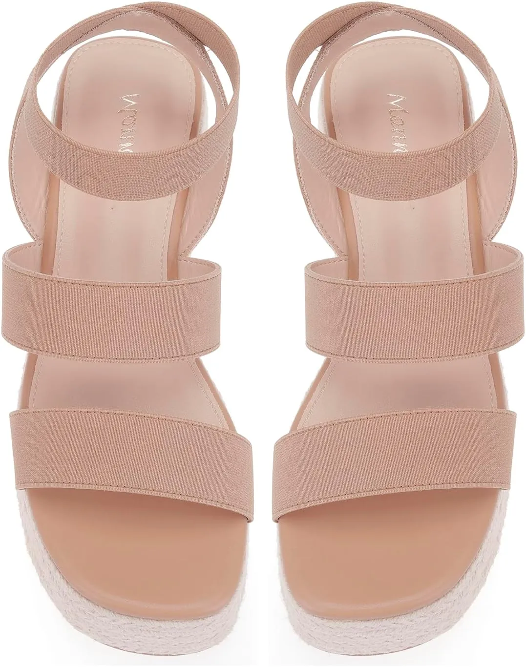 Monrovia Women's Platform Wedge Espadrille Sandals, Ankle Strap Beach Sandals
