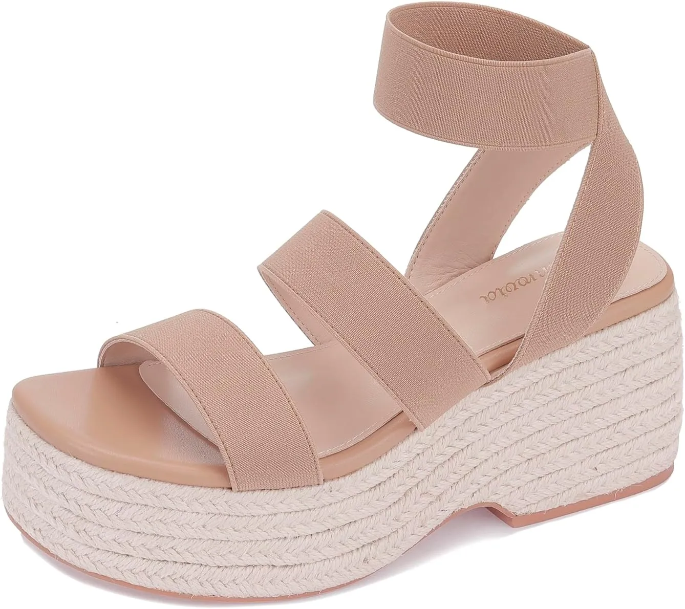 Monrovia Women's Platform Wedge Espadrille Sandals, Ankle Strap Beach Sandals