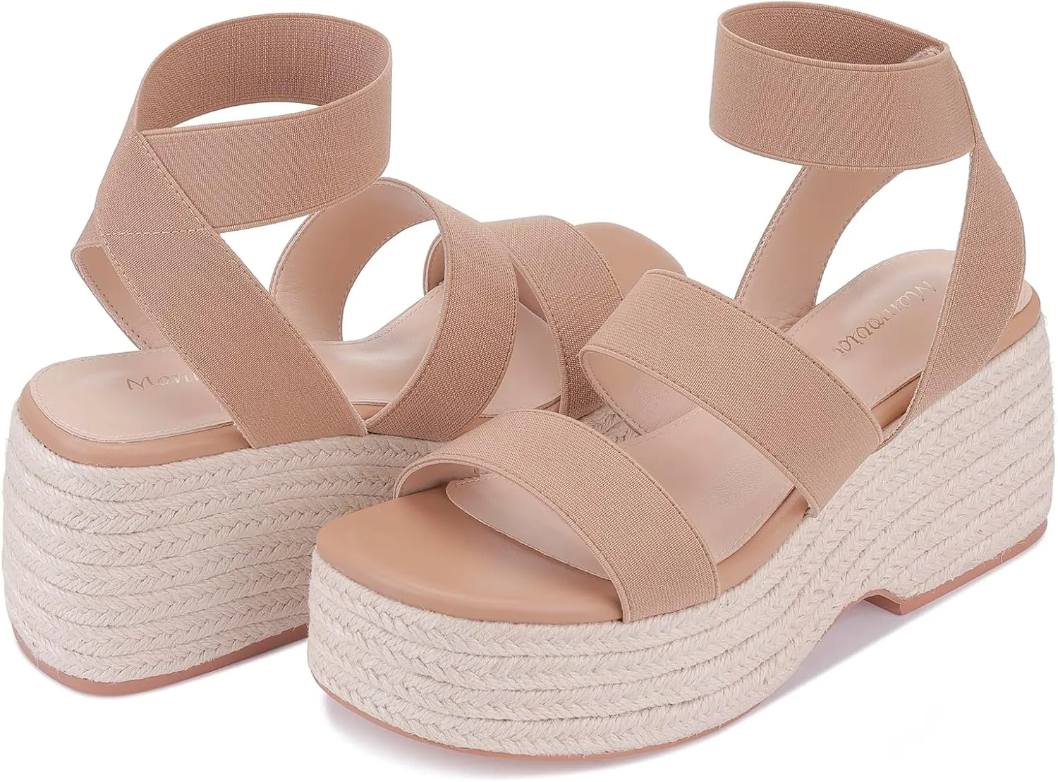 Monrovia Women's Platform Wedge Espadrille Sandals, Ankle Strap Beach Sandals