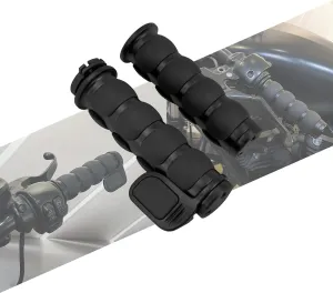 Motorcycle Hand Grips 1 inch 25mm Universal Non-Slip Handlebar Throttle Grips Fit for Harley Street Glide Road King Electra Glide Softail Fatboy Dyna Sportster Black