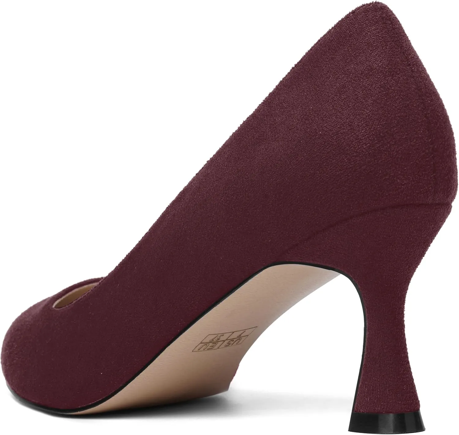 MOVINSTEPS Womens Pointed Toe Evening Sexy Suede Slip On Stiletto Mid Heel Pumps Shoes 2.5 Inch