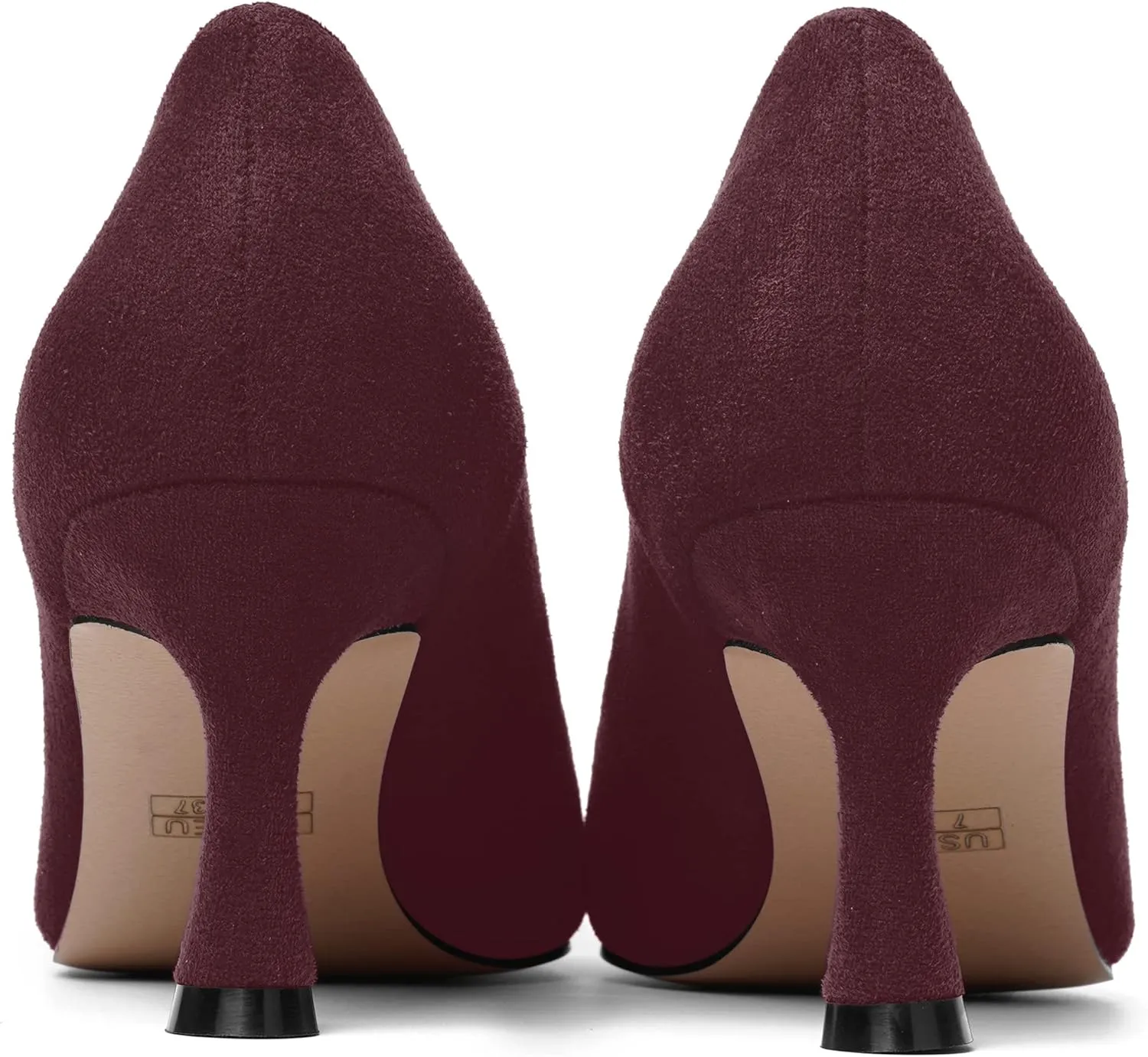 MOVINSTEPS Womens Pointed Toe Evening Sexy Suede Slip On Stiletto Mid Heel Pumps Shoes 2.5 Inch