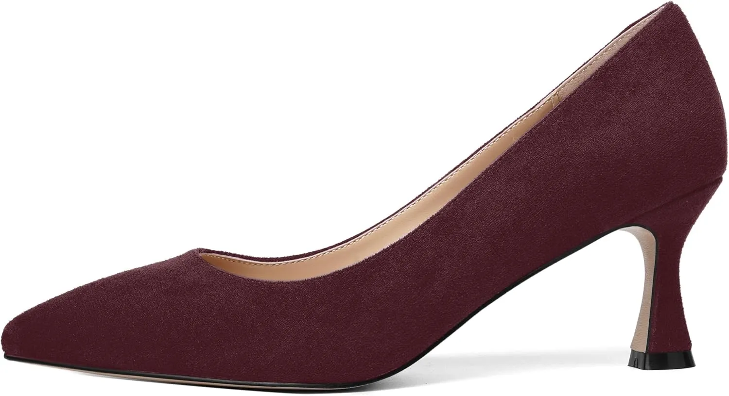 MOVINSTEPS Womens Pointed Toe Evening Sexy Suede Slip On Stiletto Mid Heel Pumps Shoes 2.5 Inch