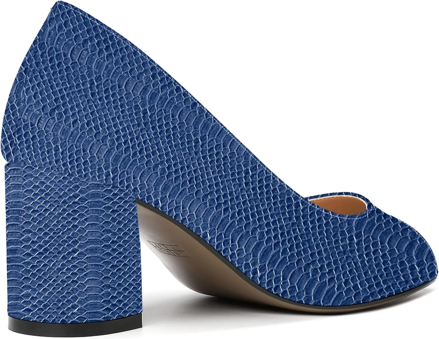 MOVINSTEPS Womens Slip On Dating Peep Toe Dress Patent Block Mid Heel Pumps Shoes 2.5 Inch