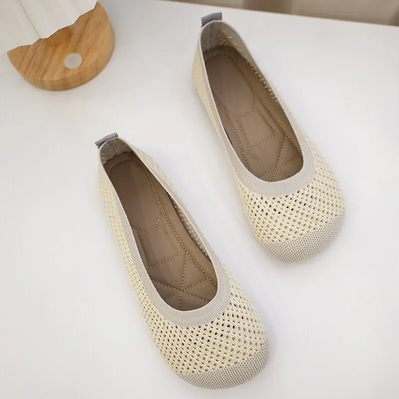 Nanccy Weaving Breathable Loafers  Comfortable Walking Casual Flats Shoes WF06