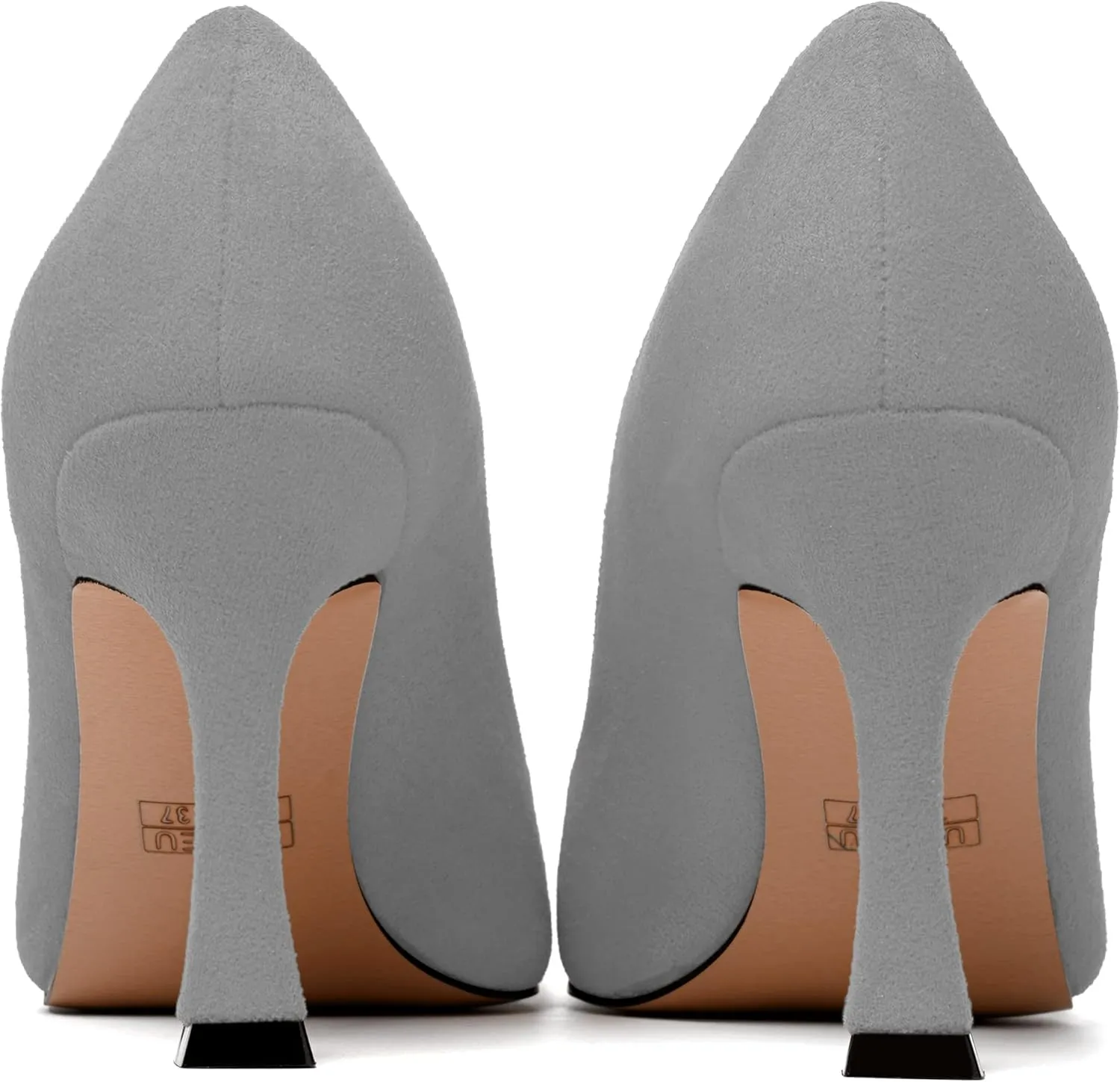 NUMALEO Womens Pointed Toe Cute Suede Slip On Solid Night Club Stiletto High Heel Pumps Shoes 3.3 Inch