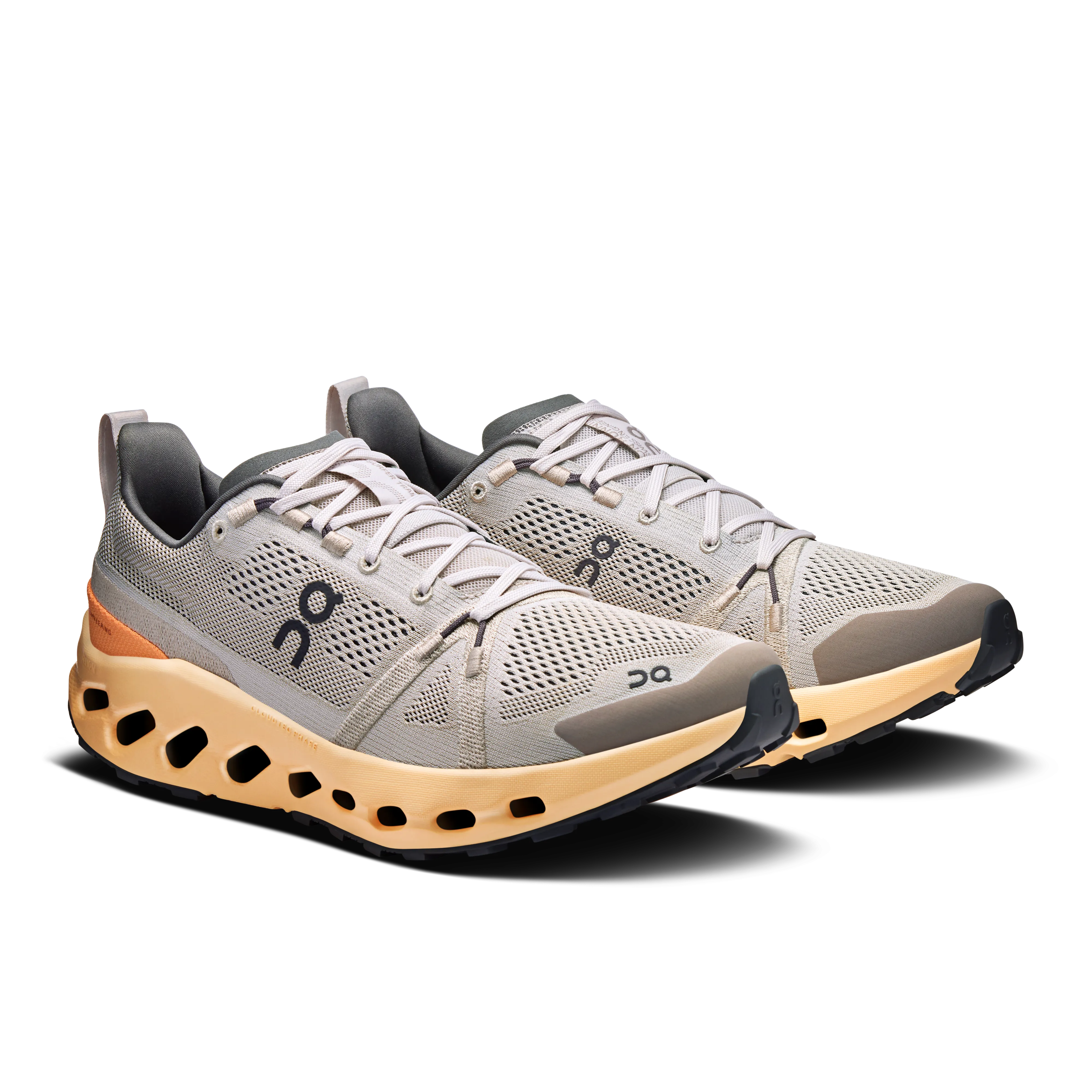 On Men's Cloudsurfer Trail Running Shoes Silver / Blonde
