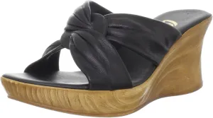 Onex Women's Puffy Wedge Sandal,Black,6 M US