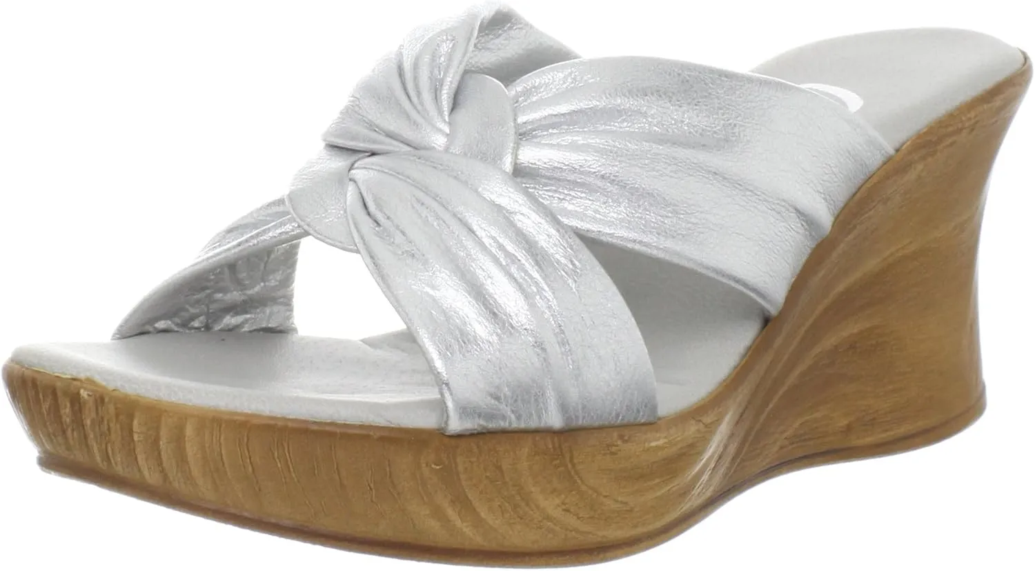 Onex Women's Puffy Wedge Sandal,Silver,9 M US