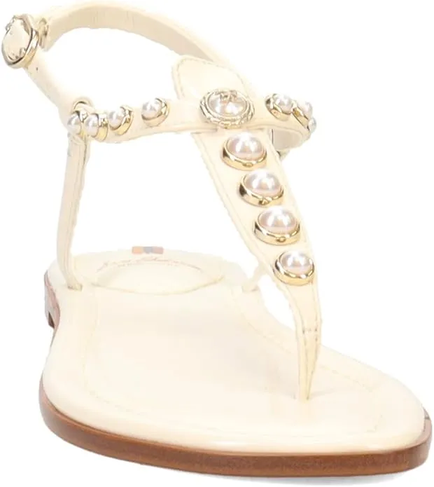 Open Edelman Strap Sandals All-inclusive Porcelain Ankle Embossed Fraud-free Toe Sam Wide Pearl Gigi