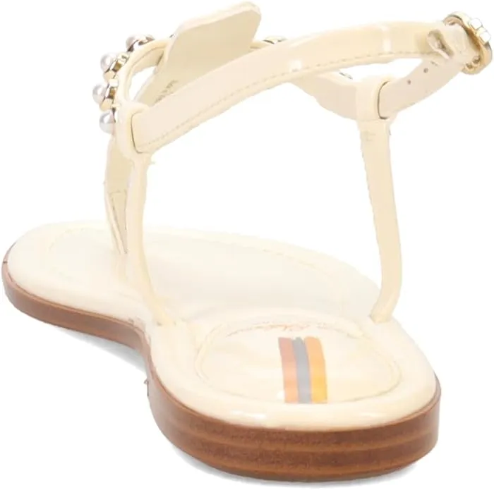 Open Edelman Strap Sandals All-inclusive Porcelain Ankle Embossed Fraud-free Toe Sam Wide Pearl Gigi