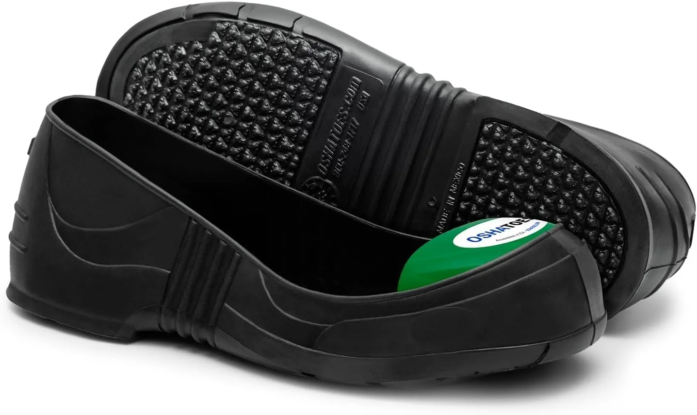 OST Unisex Steel Toe Shoe Covers – Slip-Resistant Lightweight PVC Safety Overshoes with Color Coded Sizing